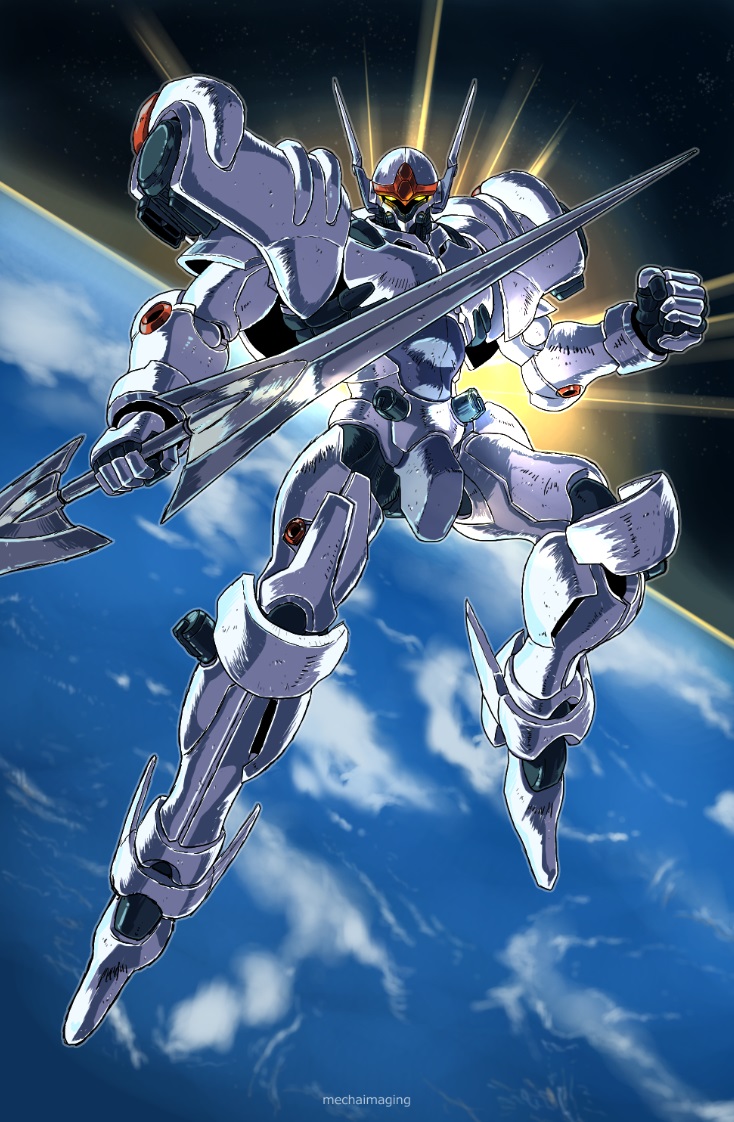 mecha robot no humans flying science fiction solo glowing general  illustration images