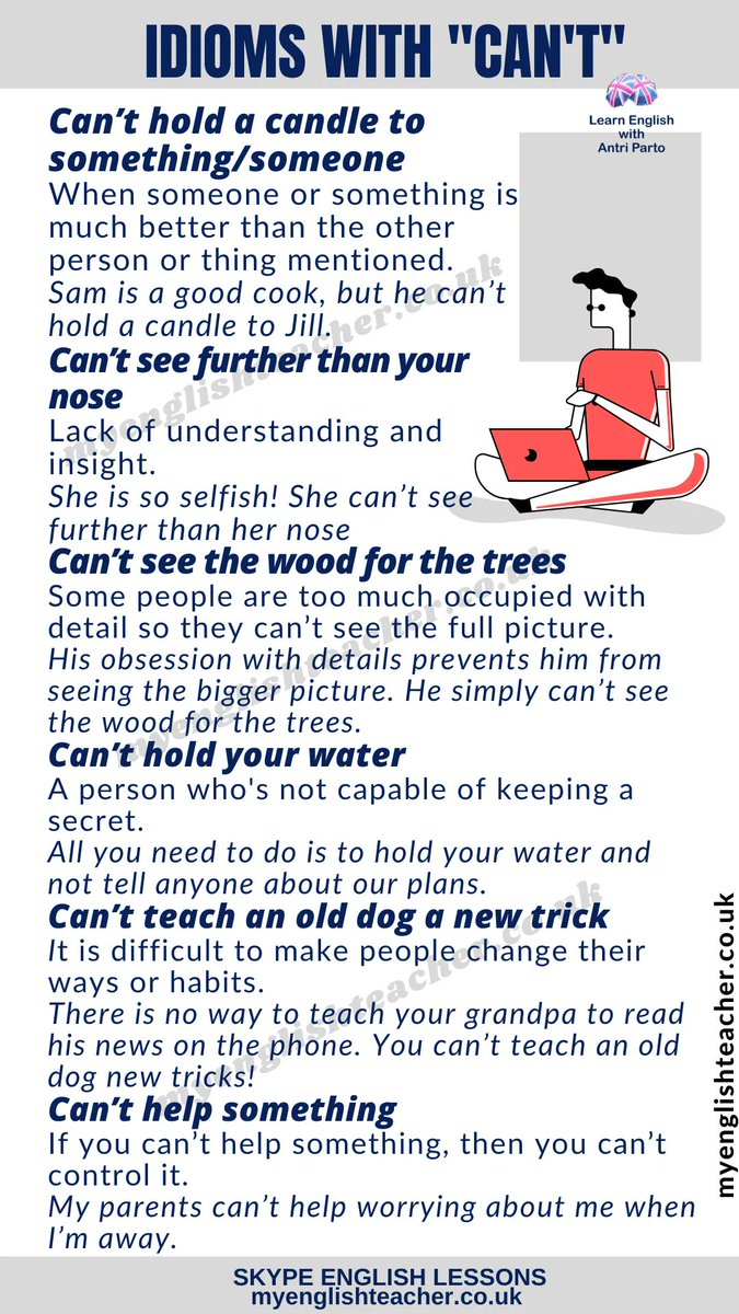 MyLinguaAcademy's tweet photo. Learn 10 idioms with CAN'T on this link 👉 https://t.co/5zYdKkY1D8 https://t.co/pG5O55D6Di