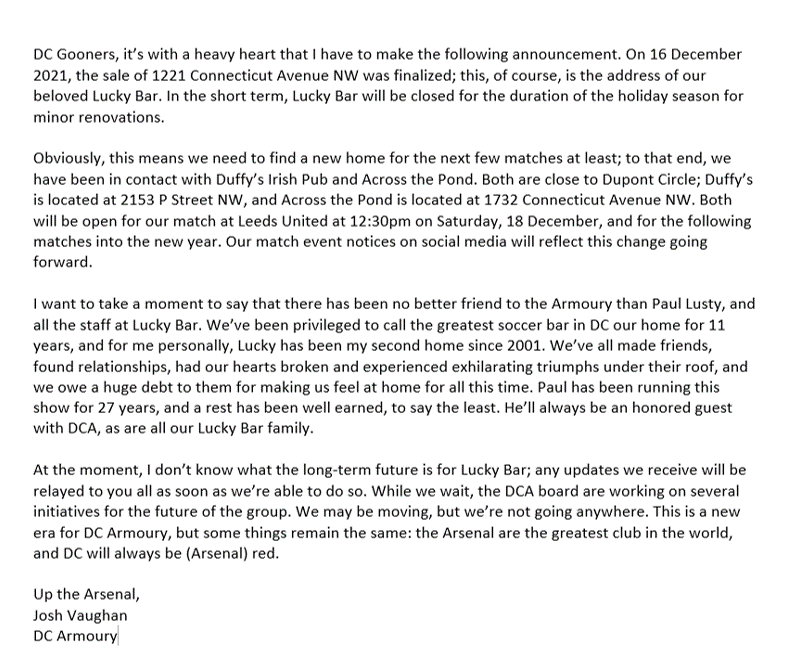 Never thought I'd have to post this, but here we are. No matter what, <a href="/luckybardc/">Lucky Bar</a> will always be ours. #VCC