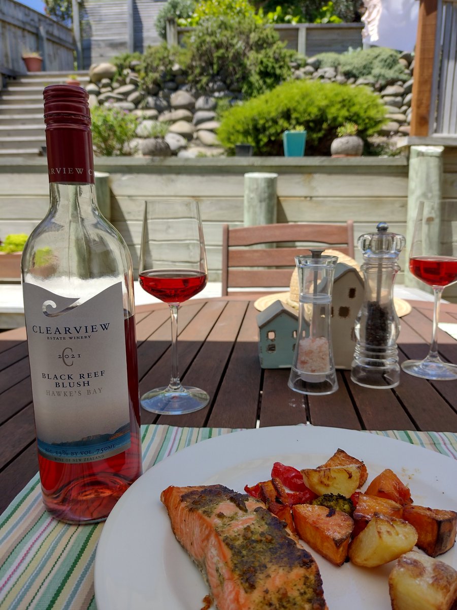 Chambourcin! The colour, and "In the glass, you can expect flavors of black cherry, red fruit, herbaceous notes, black pepper, and even chocolate." A glorious rosé <a href="/ClearviewEstate/">Matt Kirby</a> Black Reef Blush 2021 <a href="/HawkesBay_Wine/">Hawke's Bay Wine</a>