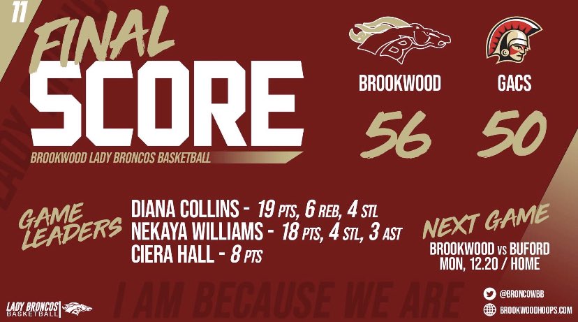 Great road win tonight! Vs a tough <a href="/GACS_GBB/">Greater Atlanta Christian Girls’ Basketball</a> <a href="/GDPsports/">Gwinnett Daily Post</a> <a href="/BusterConnects/">Buster Connects</a> <a href="/Bwoodsports/">Brookwood Athletics</a>