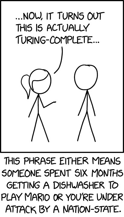 xkcd's tweet image. Turing Complete xkcd.com/2556