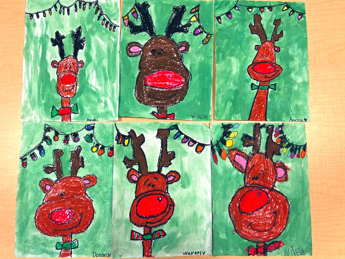 mschinn103's tweet photo. Our reindeer directed drawings turned out so cute! ❤️ https://t.co/EiANsnwOFs
