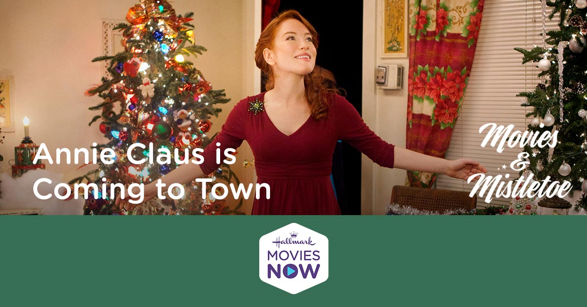 HallmarkPlus's tweet photo. Stream the Christmas favorite #AnnieClausIsComingToTown. Santa's daughter Annie (#MariaThayer) has one month to see the world! When she lands in LA, will she be able to tell who's naughty and nice and help spread the Christmas spirit? https://t.co/YfFTGjEYnO