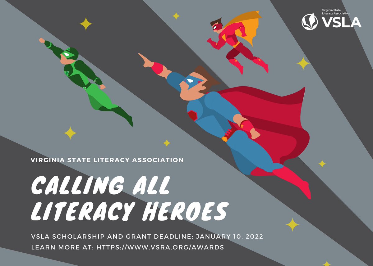 Virginia State Literacy Association (@vslatoday) on Twitter photo Did you know that VSLA offers a number of grants and scholarships?  Most applications are due on January 10, so make sure to check the list at: vsra.org/awards and apply soon. Did you know that VSLA offers a number of grants and scholarships?  Most applications are due on January 10, so make sure to check the list at: vsra.org/awards and apply soon.