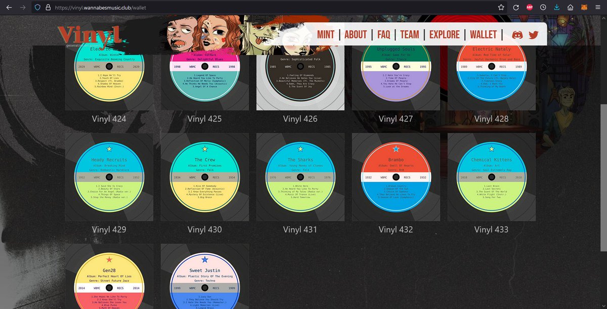 Nickrypto81's tweet photo. @WannabesMusClub Vinyls baby! And twelve generative art NFTs minted for 0.038 ETH total in gas fees is unreal thanks to the @WannabesMusClub's optimization of the smart contract... See y'all in the P2E game! 😃 #wbmc_vinyl @KATALYZEx https://t.co/FxFXyG3LeP