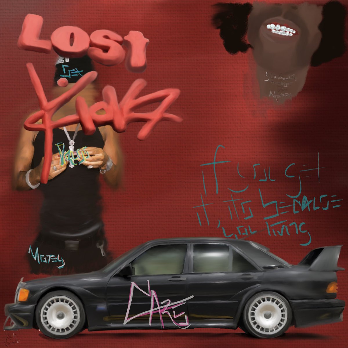 Lilkeybo4rd's tweet photo. My latest piece, inspired by @brentfaiyaz’s latest single #Mercedes 🖼🧠 https://t.co/S5scOsivN7