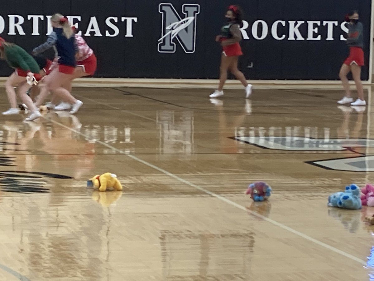 RocketAthletics's tweet photo. A lot of spirit from LNE and LHS on the annual teddy bear toss. All get donated to a local charity. https://t.co/zqdzBhz2e1