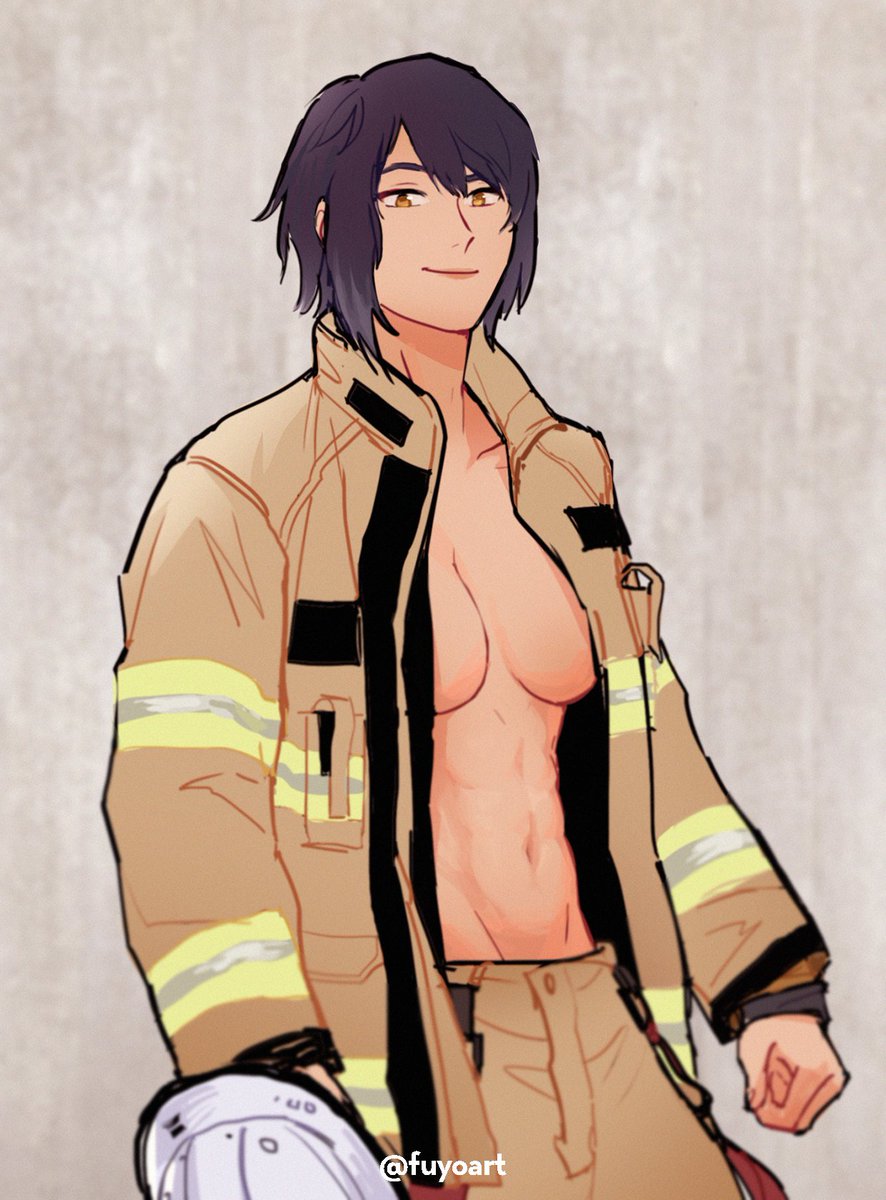FuyoArt's tweet photo. firefighter kujou sara so true, thank you twitter user @/coochie_mukbang for the inspo 🙏 https://t.co/Xrnbex1jMk