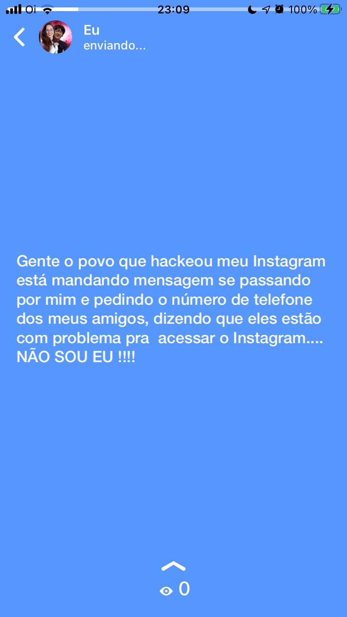Paulasthel's tweet photo. Por favor não sou eu meu Instagram foi hackeado ontem !!!! https://t.co/ZPyb8JSwH2