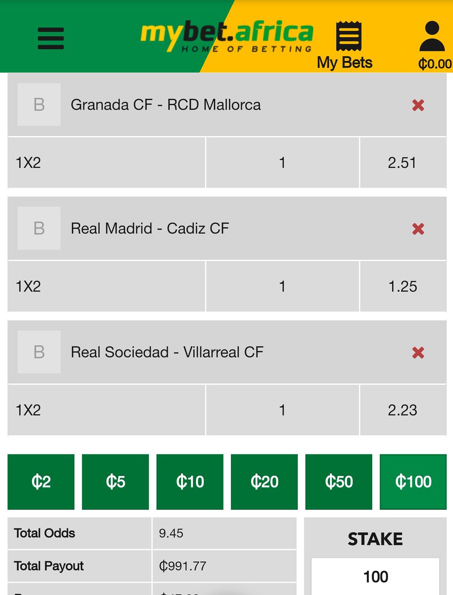 WeGoTalkAm1's tweet image. 9 cool odds 

Stake here: mybet.africa/register?SID=7… #ThisIsFun