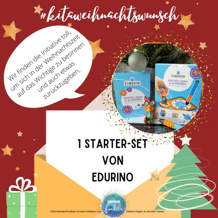 GFunkeln's tweet photo. AUFGEPASST!

In einer Woche ist Weihnachten und wir haben unseren letzten #KitaWeihnachtsWunsch für euch.

EDURINO verschenkt 1 Starter-Set an eine Kita! Ist das nicht großartig? Alle Infos hier⬇️

https://t.co/ibwLgYaTMv

#twitterKita #digitaleKita #Kitas https://t.co/5etioQszcY