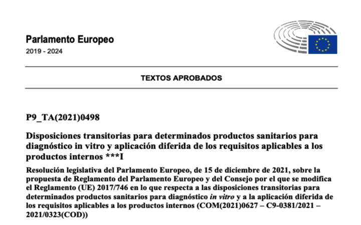 Aprobada la propuesta de despliegue progresivo (=aplazamiento) del IVDR por el Parlamento Europeo !!!Después

tecno-med.es/aplazamiento-i…