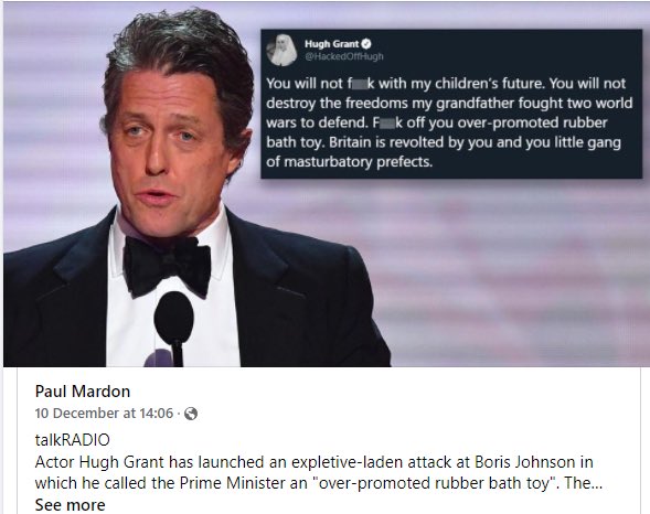 Hugh Grant. 🤣 No further comment required