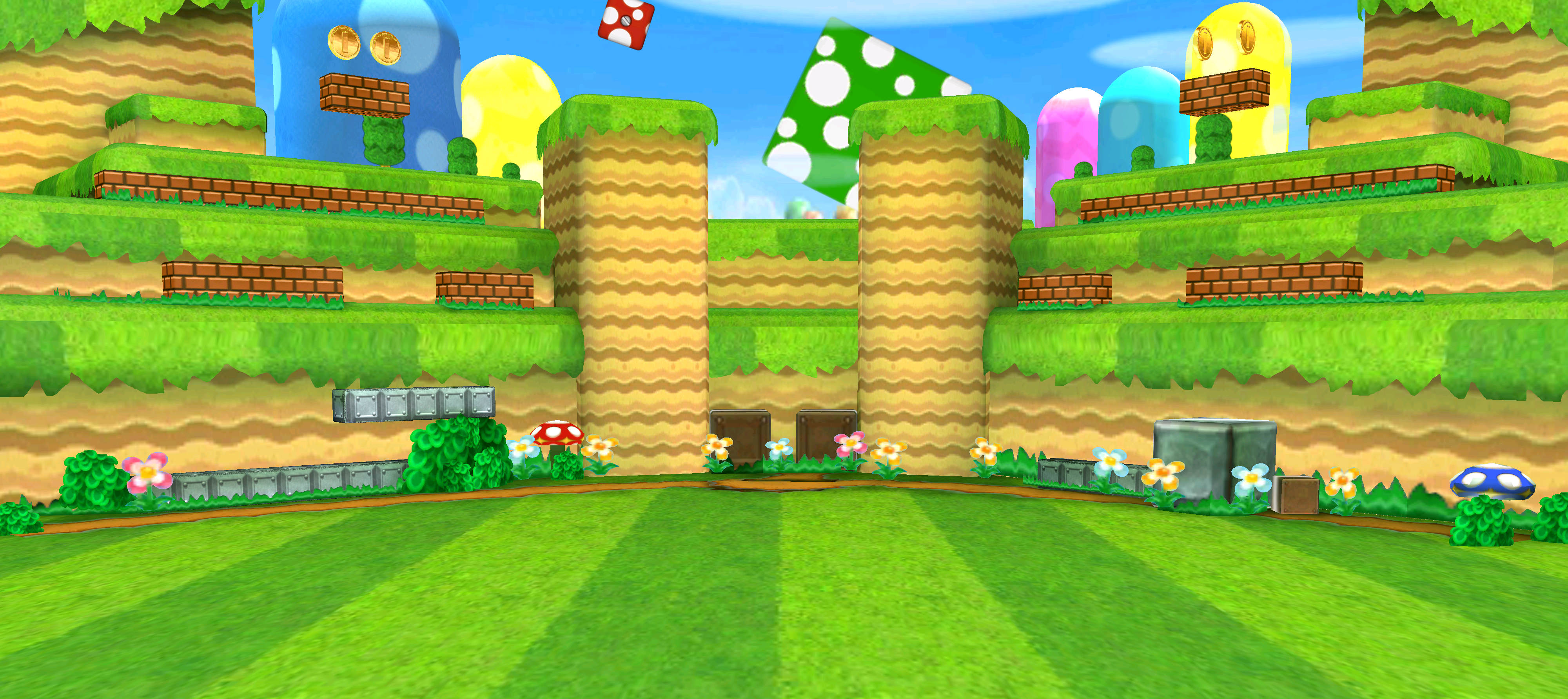 リップブルー姫 パズマリのnewスーパーマリオブラザーズwiiの背景の正面なコースですわ 何気にこの背景のクオリティはかなり高いと思いますわ パズドラ パズマリ T Co 9ic5eaxuzp Twitter