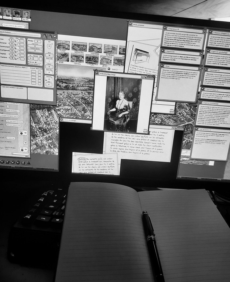 Hier nouvelle partie de #jdr #quintessence avec mj <a href="/webfourmi/">webfourmi jdr</a> , l'enquête se poursuit avec un nouvel investigateur <a href="/nanandre_JDR/">🎲 𝖓𝖆𝖓𝖆𝖓𝖉𝖗𝖊 🎲</a> . Une petite visite dans un asile et une maison bien étrange. Que nous réserve la suite ?