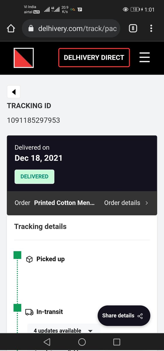 RPSC_AJMER's tweet photo. @delhivery 
I haven't received my parcel 
But delivery status is showing delivered

#consumerprotection
#delhivery #Court https://t.co/1LTV3uzCBY
