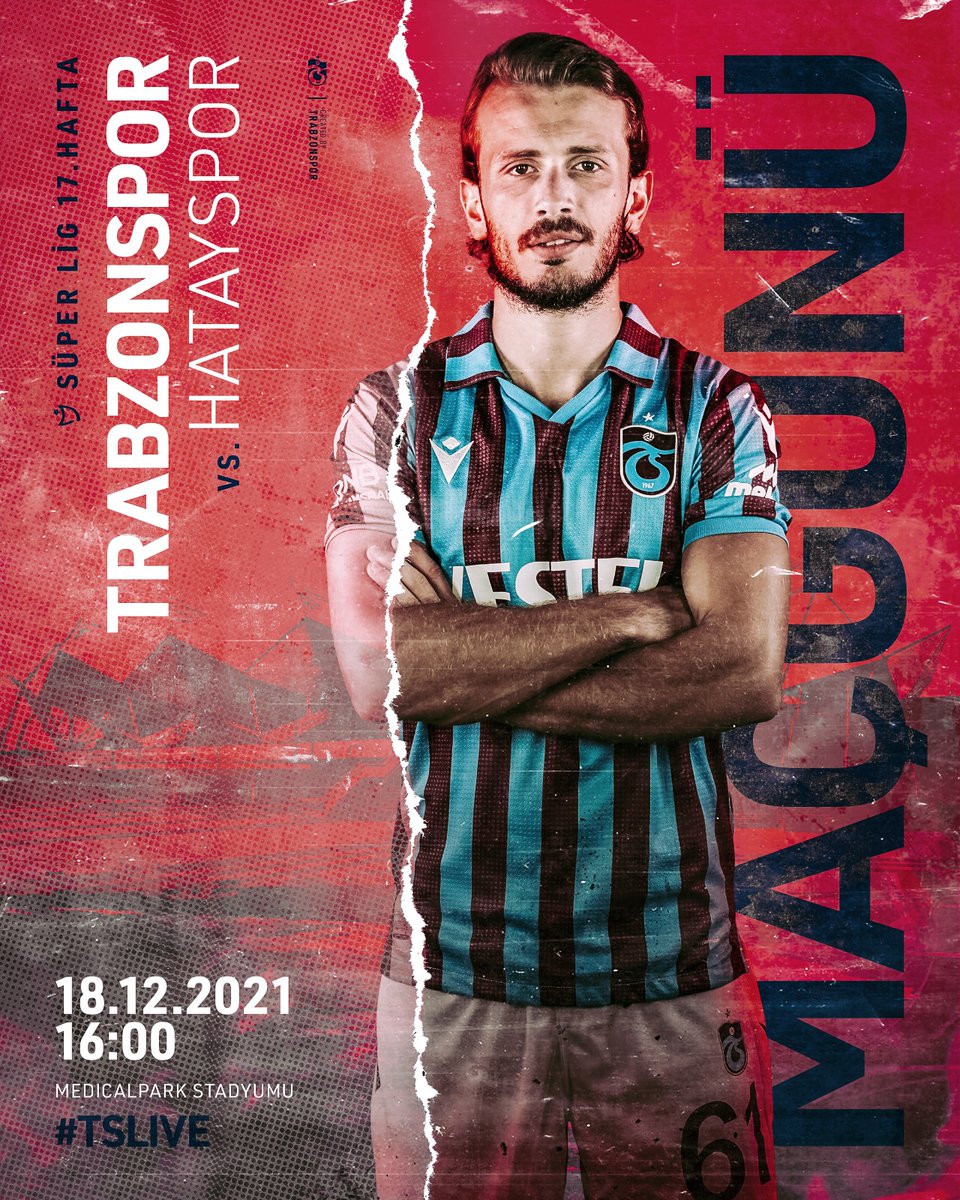 🔥 MAÇ GÜNÜ 🔴🔵 
⚽ Trabzonspor 🆚  Hatayspor
🗓️ 18.12.2021 Cumartesi
⏰ 16.00
🏟️ Medical Park Stadyumu
📲 #BugünGünlerdenTrabzonspor 
#ÇubukluForma
