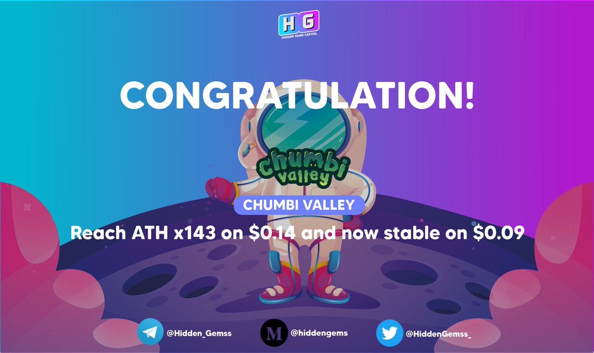 Trading is already live on <a href="/kucoincom/">KuCoin</a>.

Congratulation <a href="/ChumbiValley/">Chumbi Valley | $CHMB</a> CHMB ICO price: $0.001 
ATH: $0.14 
ROI: x143
Now stable on $0.09
trade.kucoin.com/CHMB-USDT