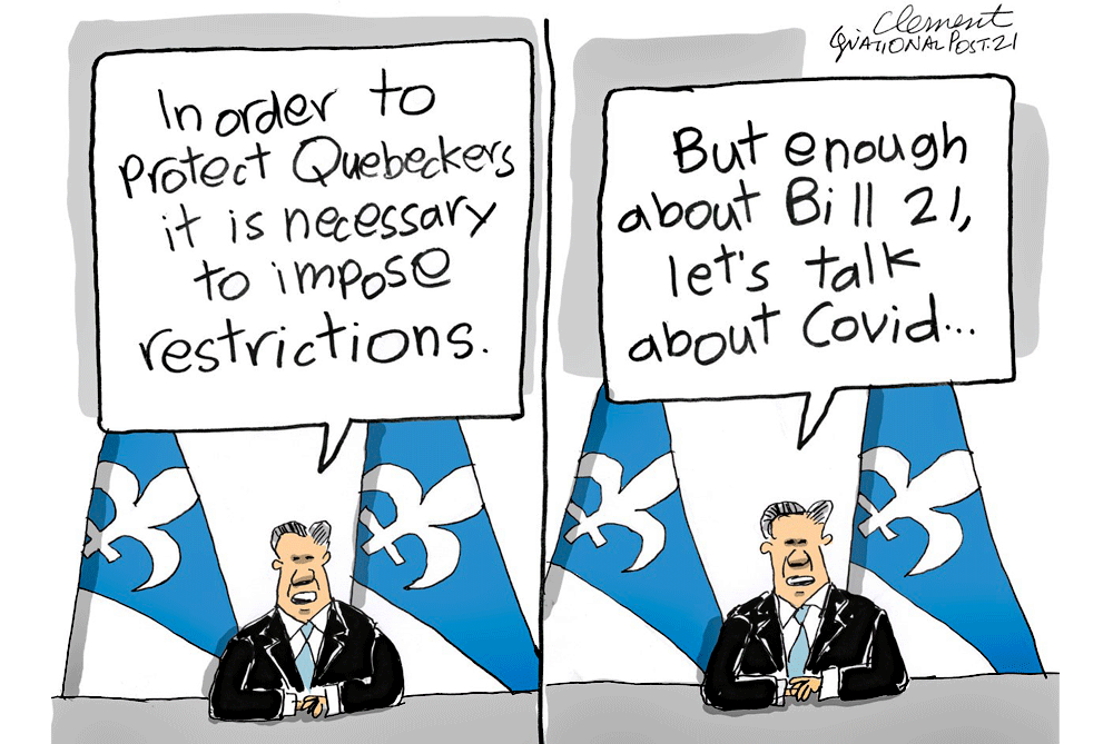 nationalpost's tweet photo. Gary Clement on Quebec's new "safety measures." https://t.co/XNvtAZRTU6