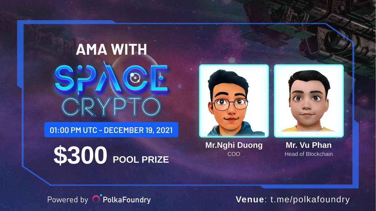 redkitepad's tweet photo. 📅Don't forget the AMA date with @SpaceCryptoGame $SPG tomorrow 🚀🚀🚀

⌛️Time: 01:00 PM UTC, Dec 19
💵Reward: $300 pool prize 

⚔️Rules:

▪️ Follow @PolkaFoundry &amp; @SpaceCryptoGame 

▪️ Like &amp; Retweet &amp; drop ONE question  
▪️Join https://t.co/lEvAIqyOiB

 $PKF #RedKite https://t.co/uGWFQAyDXi