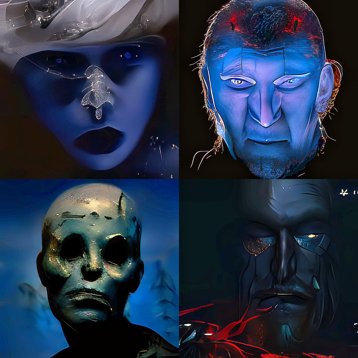 IYablochkov's tweet photo. #RuDalle's creatures of the night. 

can't wait to see the first uncanny movie made by a mass collaboration of #AI, directed by #GPT3. 😂

would totally love to watch these #CLIP actors:

#AI #AIart #AIartwork https://t.co/BeTobbqixE