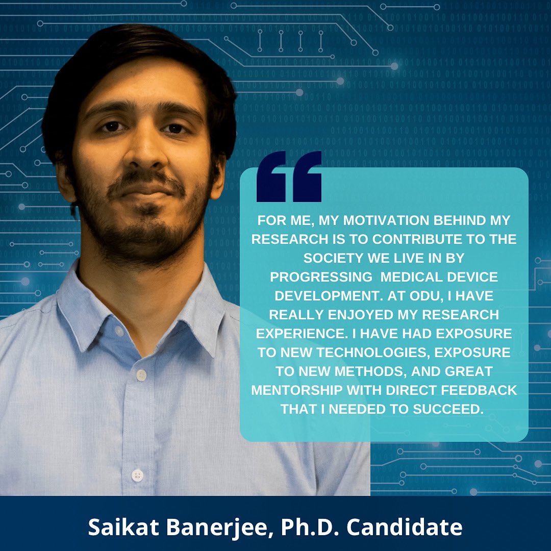 CBE Spotlight - Saikat Banerjee 

#odu #cbe #bioelectronics #research