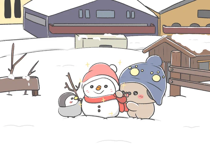 雪だるまを作ったよ〜!
#イラスト 