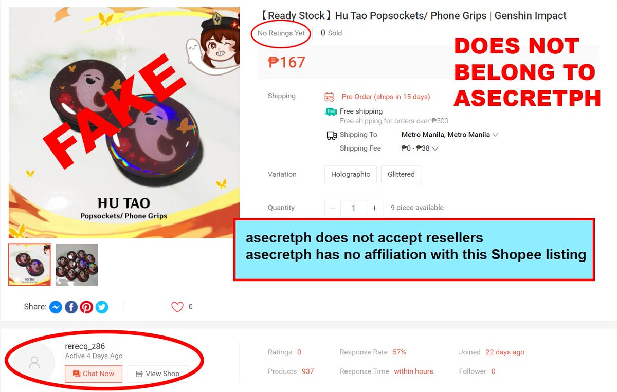 alyhcrafts's tweet photo. ‼️FAKE ‼️

rerecq_z86 on Shopee

The listing is a COPY of our product and does not belong to ASECRETPH https://t.co/PpJXpqWrLZ