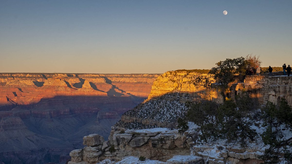 “There can be great joy before the night.” ― A.D. Aliwat

Moonrise over Grand Canyon as seen from the South Rim Village, Friday, December 17, 2021. The moon will be full here tomorrow at 9:35 pm. #GrandCanyon #Arizona #FridayFeeling #Sunset #ParkedAtHome