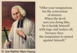 Garbo824's tweet photo. @GeekOrthodox My favorite quote on temptation comes from Saint John Vianney. I fall daily but this has been a great help to me a poor sinner. https://t.co/cAhkgslbhd