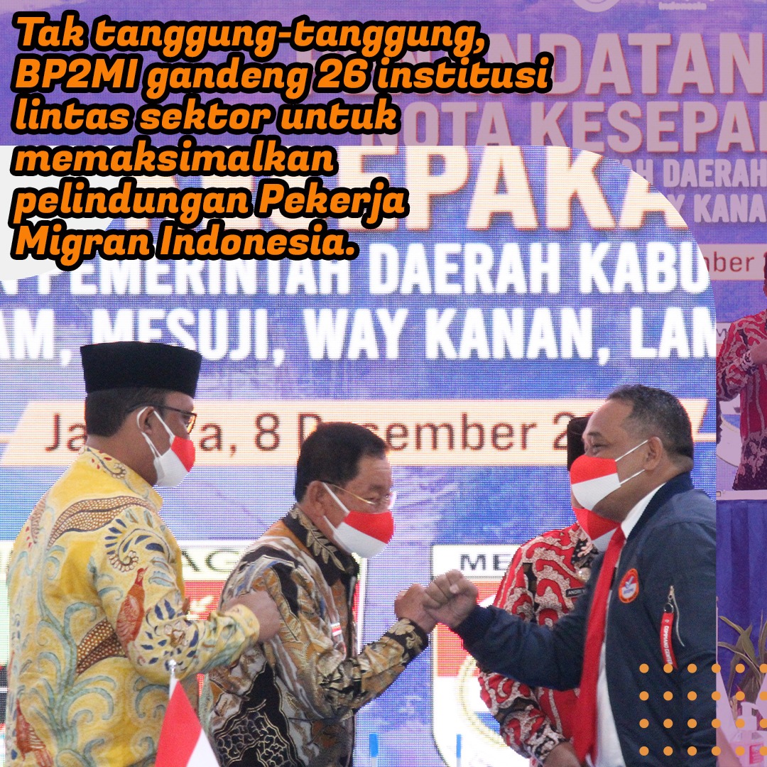 pak_dheq's tweet photo. Luar biasa demi memaksimalkan perlindungan pekerja migran Indonesia BP2MI gandeng 26 institusi lintas sektor. 
 #MigrantsDayBP2MI2021 https://t.co/FFXxqjLrIz
