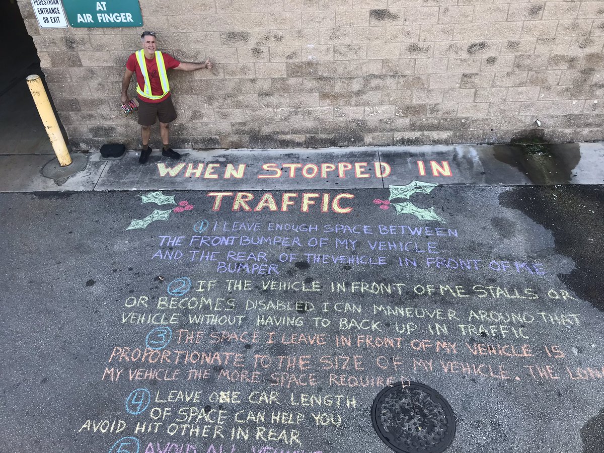 #Peaklikenoother Thanks to Steve running his old love, chalk! Thanks Steve for reminding us in Deerfield Beach to know how to care about safety. #LetsBeSafe