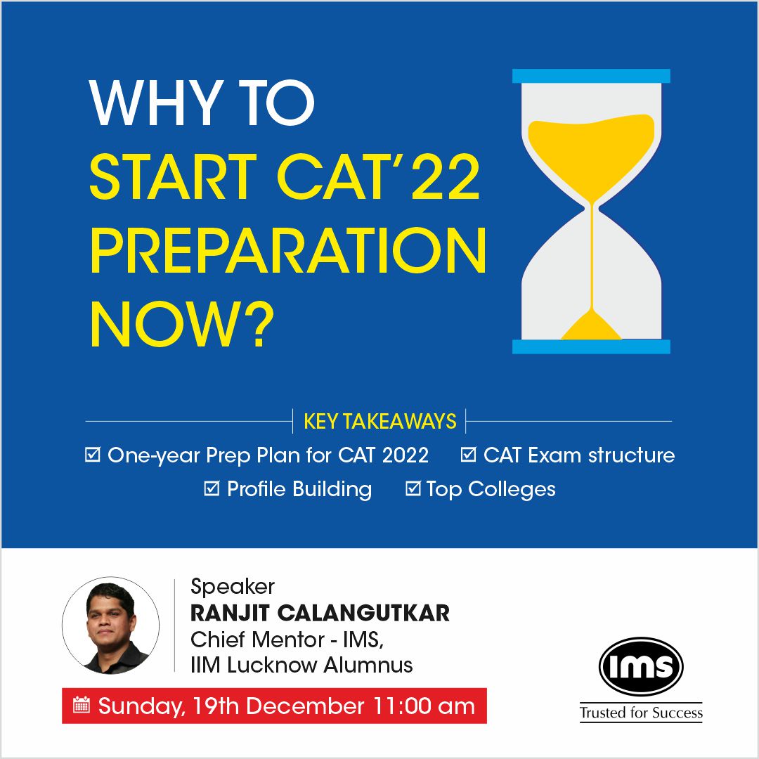 IMS_INDIA's tweet photo. Targeting top MBA Colleges in India?
Attend a Free Webinar by IIM Lucknow Alumnus to know, why it is important to start your preparation now.
Register For Free Now: https://t.co/iKIRKSHeuk
.
#CATExamPrep #CAT2022 #MBA #MBAAspirants #FreeEvent https://t.co/0rmYTjgrnZ