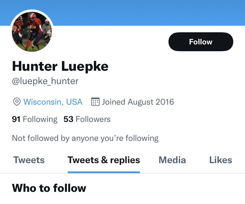 PFTCommenter's tweet image. Hunter Luepke was made in a fullback labrotory. No tweets ever, from wisconsin, HS football profile pic