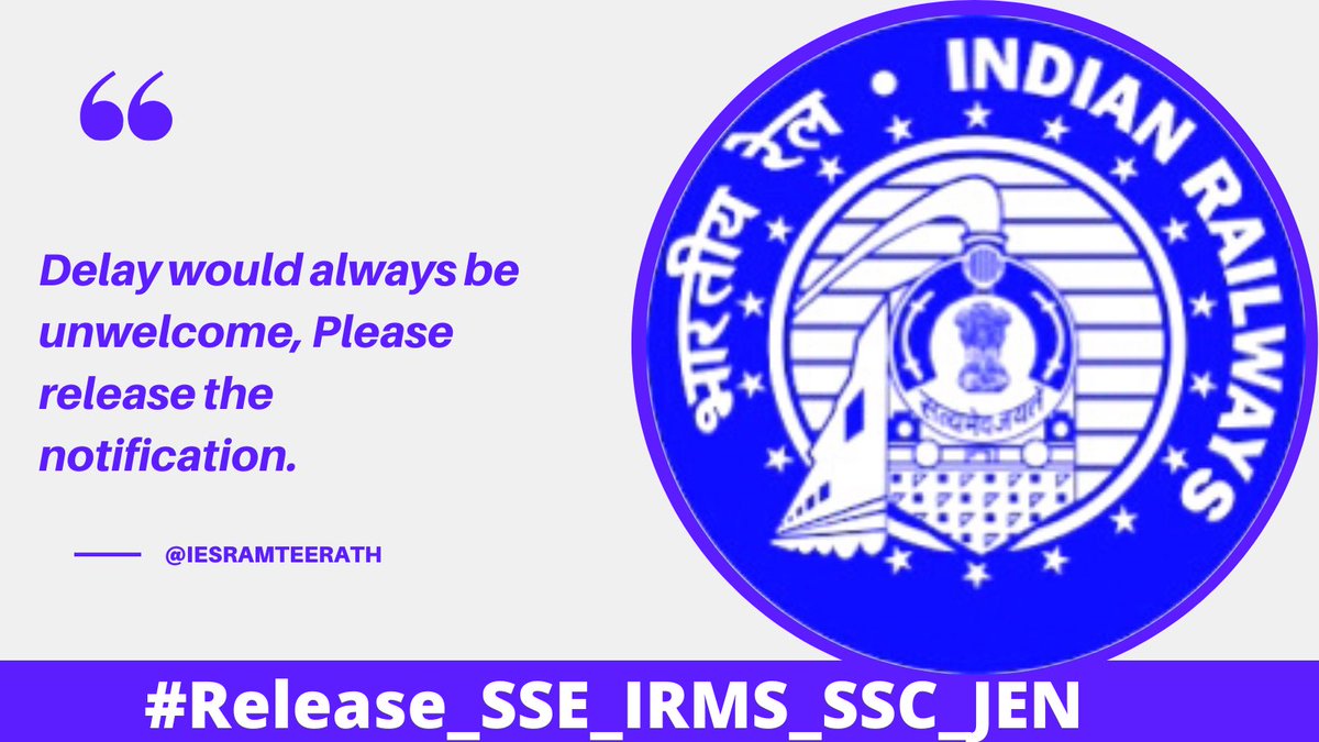 IESramteerath's tweet photo. Monday 11 AM onwards !! 

Raise voice against railway and SSc .
#Release_SSE_IRMS_SSC_JEN 

Railway job nahi de raha !! And SSC पंचवर्षीय योजना बना रहा है ! 

We have to tag @SSCorg_in and @AshwiniVaishnaw https://t.co/7bKFdm26v3