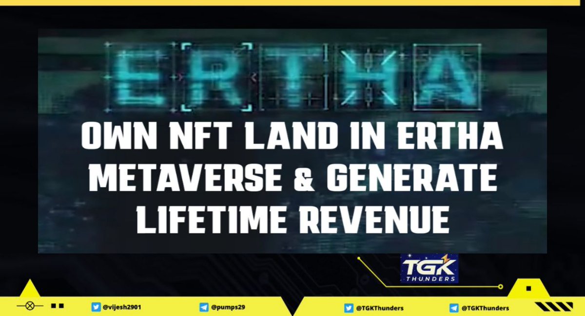 TGKThunders's tweet photo. Want to generate a lifetime revenue ❓

Then @ErthaGame should do your work 

⚡⚡OWN NFT LAND IN ERTHA METAVERSE &amp; GENERATE LIFETIME REVENUE⚡⚡

▪️Trailer here - https://t.co/Z0mCIzZFmx

▪️IDO on - 
@SeedifyFund 
@PolkaFoundry 
@GameFi_Official 

#ERTHA #ErthaGame https://t.co/l2zGoHuCo3