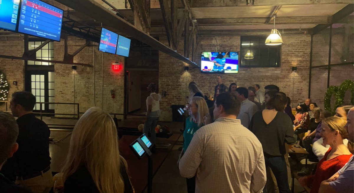 Great night celebrating at the <a href="/lsutaf/">Tiger Athletic Foundation</a> staff holiday party! 🎅🏼🎳💜