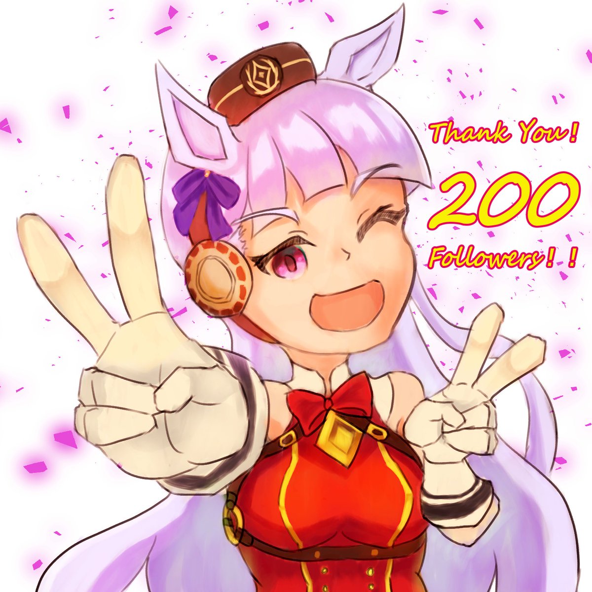 ゴールドシップ(ウマ娘) 「200フォロワー感謝です(人''▽`)いつもイラスト見てくださってるみなさん本当」|あゆすとのイラスト