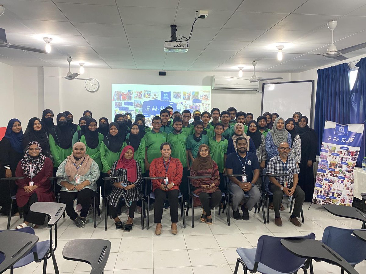 Career guidance session concluded for Dhaalu Atoll School grade 8, 9 and 10 students. 
It was a fun and an interactive session, we explored careers options in different sectors and opportunities that are available at MNU to achieve their career goals.
#FahiMNU #gaumubinaakurun