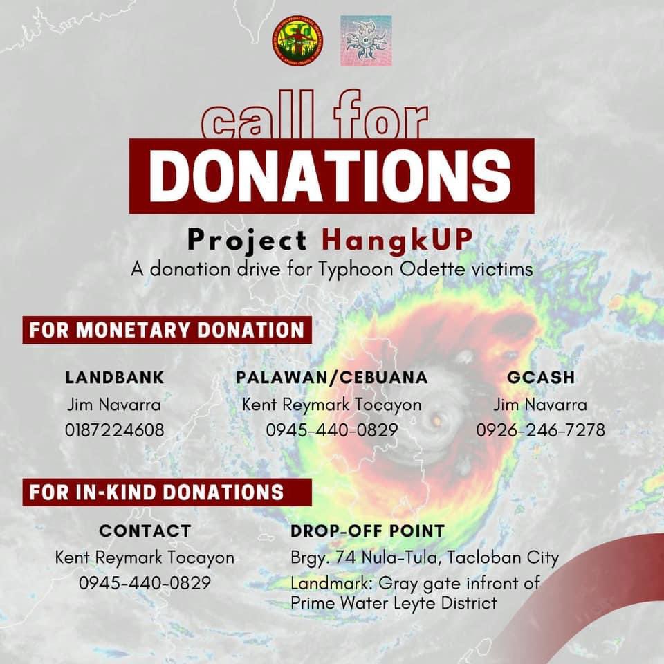 rapplerdotcom's tweet photo. #ReliefPH: UP Tacloban Student Council in partnership with UP ACCSS is initiating a donation drive for Typhoon Odette victims in Leyte and Southern Leyte. https://t.co/qn6vHpoHX4 | via @londonbrynch https://t.co/xsQxScRDGo