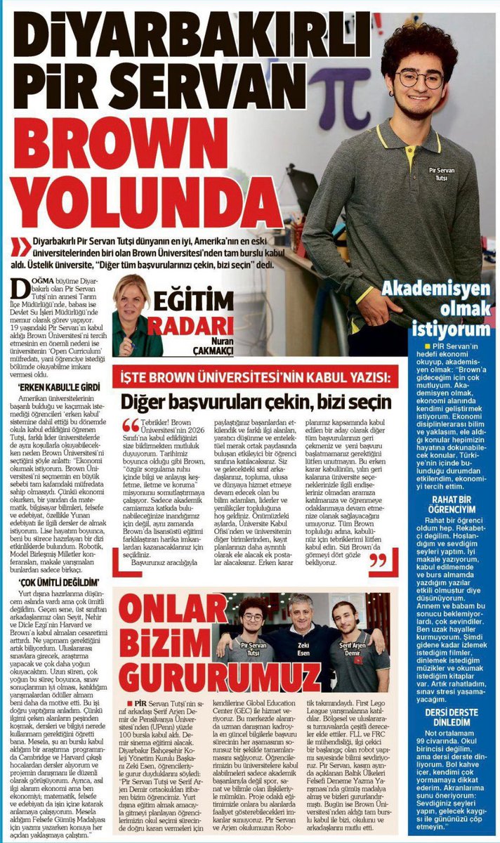 “Diyarbakırlı Pir Servan Brown yolunda” <a href="/nurancakmakci/">nurancakmakci</a> <a href="/Hurriyet/">Hürriyet.com.tr</a>