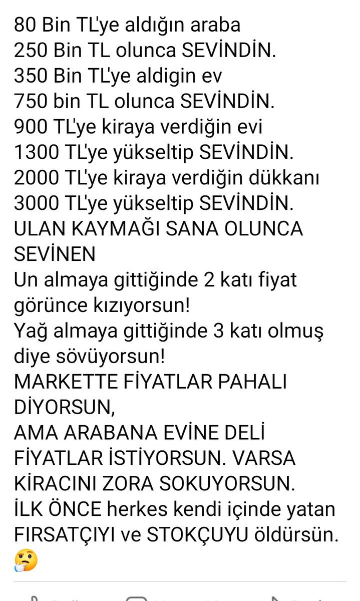 Farklı bir bakış.kimine görevde doğru bir tespit. #enflasyon #Zam #EkonomininDurumu #stokculuk