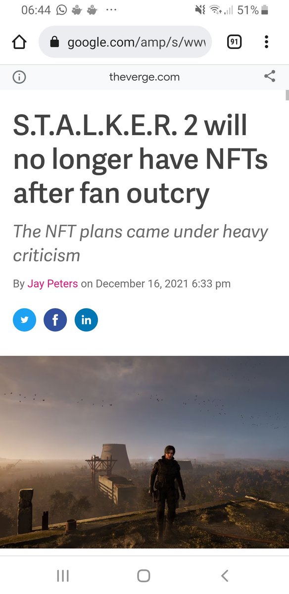nftoco's tweet photo. S.T.A.L.K.E.R. 2 will no longer have NFTs after fan outcry

The NFT plans came under heavy criticism

https://t.co/ieZsEgqvHD

#stalker #nftnews #nftoco https://t.co/OhLd7ozH9d