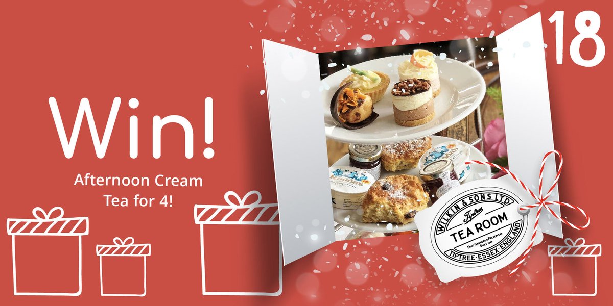 Day 18 of our Christmas Advent Giveaway has arrived!
𝗪𝗜𝗡 Afternoon Tea for 4 at any <a href="/tiptreetearoom/">Tiptree Tea Rooms</a>

To enter:
🎄 Follow Us
🎄 Retweet this Tweet
🎄 Visit bit.ly/TTTXmasDay18 for 3 more ways to enter!

#TTTAdvent #DecemberWish #Competition