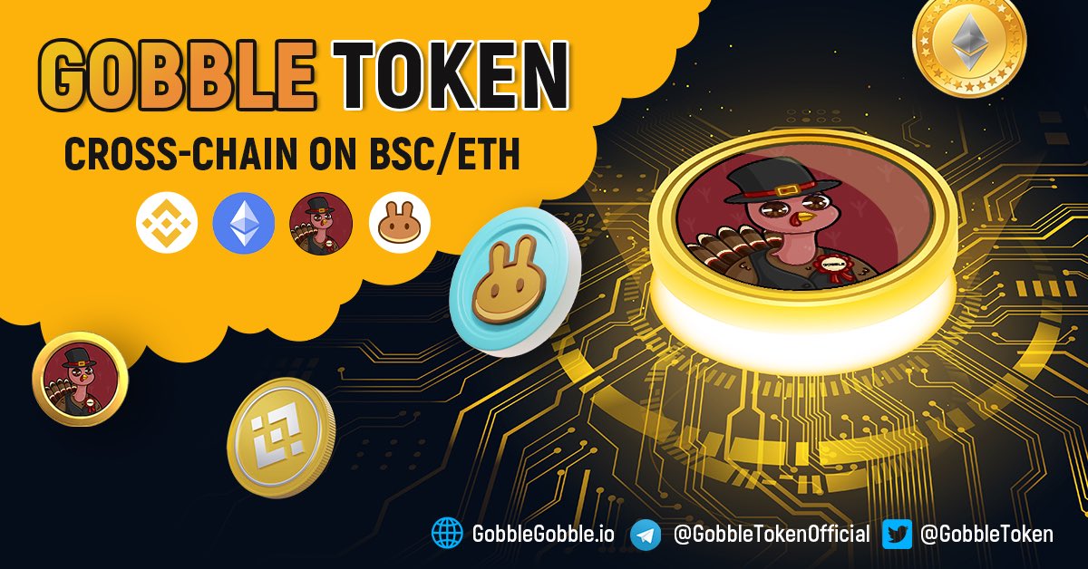 Did you see we launched on #PANCAKESWAP??! We’re now CROSS-CHAIN!! #Binance is now the new home of $GOBBLE and we hope you’ll join us on both #Ethereum and #BSC! 

GobbleGobble.io
T.me/GobbleTokenOff…

#BSC #GOBBLE $GOBBLE #GOBBLETOKEN #CAKE #NFT #NFTS #CRYPTO