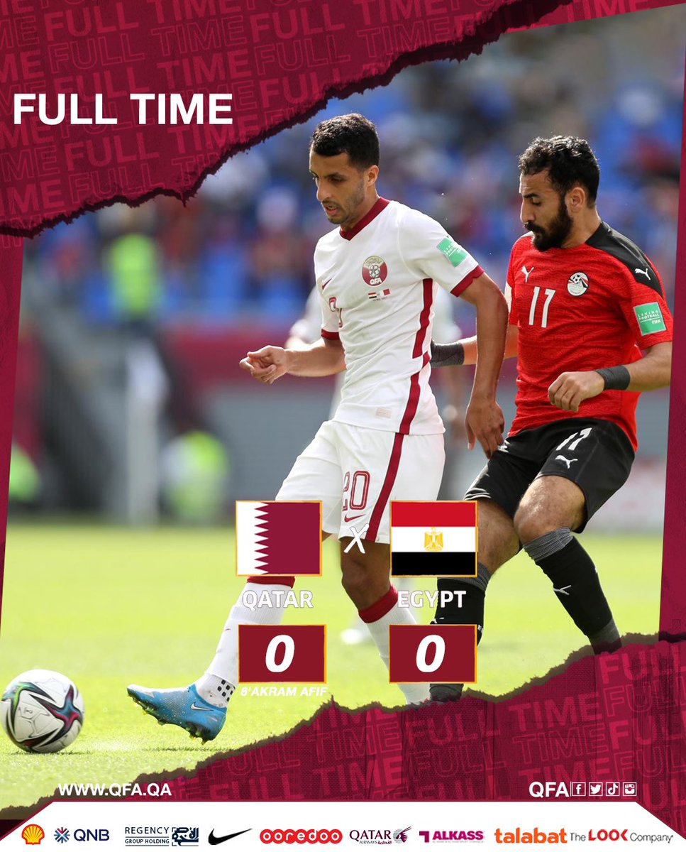 QFA_EN's tweet photo. ⏱| The second half ends in a draw. The game heads to extra time!
Egypt 0 - 0 Qatar
#FIFArabCup
#ForQatar 💪 https://t.co/Zt5QioXhIp
