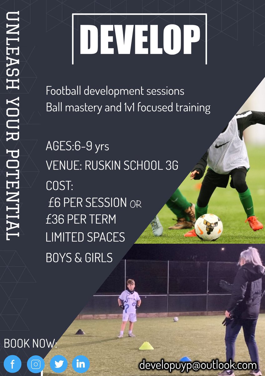 DevelopUyp's tweet image. Christmas stocking filler needed? ☃️ 

**GROUP SESSIONS ARE HERE**

- 6-9yrs 
- Ball mastery &amp;amp; 1v1 focused 
- 6 Mondays starts Jan 10th- Feb 14th 
- Pay on the day or book a term to secure your place 📇
- Spaces are limited 🚨