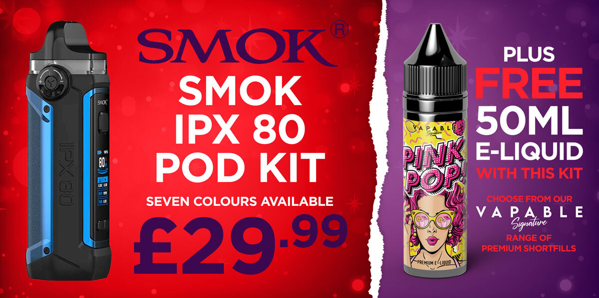 Vapable's tweet image. The Smok IPX 80 Vape Kit is a pod powered by an internal 3000mAh battery, capable of a wattage up to 80W. Ideal for discrete sub-ohm vaping.

vapable.com/product/smok-i…

#vapeon #vapedaily #vapecommunity #vapelife #vapers #vape #vaper #vapefamily #vapeshop #vapedeals