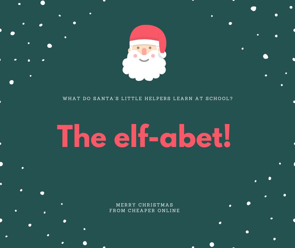 CheaperOnlineUK's tweet photo. Everybody loves Dad jokes, right?😂

Here's one of our fav festive jokes! 🙈

#dadjokes #christmas https://t.co/CLK1md4vtx